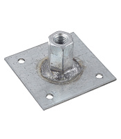 Пластина опорная оцинкованная 60х60х2 мм с гайкой М10