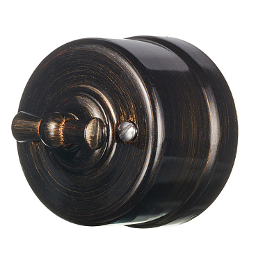 Выключатель Bironi Лизетта одноклавишный накладной бронза ретро (B1-201-25)