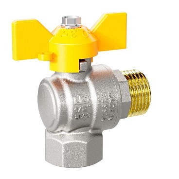 Кран шаровой газовый LD Pride 1/2 ВР(г) х 1/2 НР(ш) бабочка (LD 47.254.15)