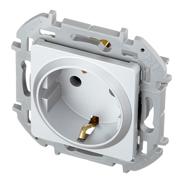 Розетка Legrand Inspiria встраиваемая алюминий (673722)