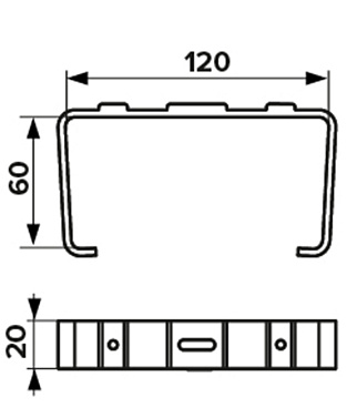 Держатель пластиковый для плоских воздуховодов 60х120 мм