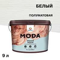 Краска фасадная по дереву Eskaro Moda Wood Aqua акриловая база А белая 9 л