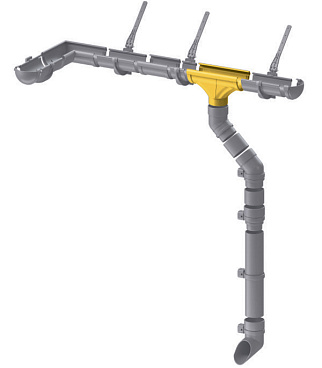 Воронка желоба Docke Lux пластиковая d140-100 мм пломбир RAL 9003