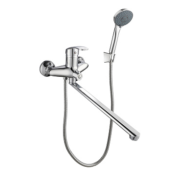 Смеситель для ванны Corsa Deco Wave L хром однорычажный с длинным изливом с лейкой (1010686)