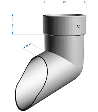 Колено стока Docke Lux пластиковый d100 мм шоколад RAL 8019