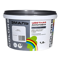 Эмаль универсальная акриловая Радуга Colors основа А белая полуматовая 1,9 л