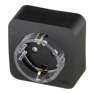 Розетка Systeme Electric Blanca накладная антрацит со шторками компакт (BLNRA111116)