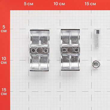 Соединитель двойной параллельный для двух труб к системе Joker d25 мм хром
