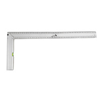 Угольник строительный Hesler 500 мм с уровнем алюминиевый