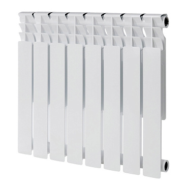 Радиатор биметаллический КМ 500 мм 8 секций 1" боковое подключение белый
