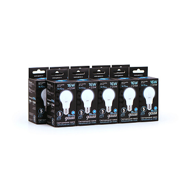 Лампа светодиодная Gauss E27 4100К 16 Вт 1520 Лм 175-240 В груша тонированная