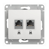 Розетка компьютерная Systeme Electric Glossa встраиваемая белая 2хRJ45 (GSL000185KK)