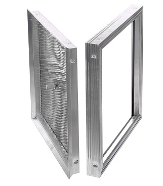 Люк ревизионный под плитку напольный Практика Барьер алюминиевый 500х500 мм скрытый