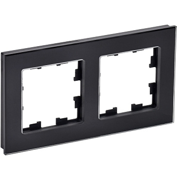 Рамка IEK Brite двухместная черная (BR-M22-G-K02)