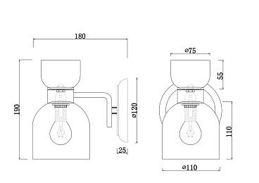 Настенный светильник (бра) Freya FR5094WL-01G