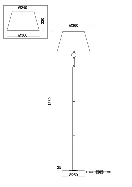 Напольный светильник (торшер) Freya FR5190FL-01BS1