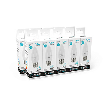 Лампа светодиодная Gauss E27 4100К 12 Вт 950 Лм 175-240 В свеча тонированная