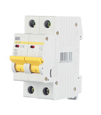 Автоматический выключатель модульный IEK Karat ВА 47-29 2P 16А тип C 4,5 кА 400 В (MVA20-2-016-C)