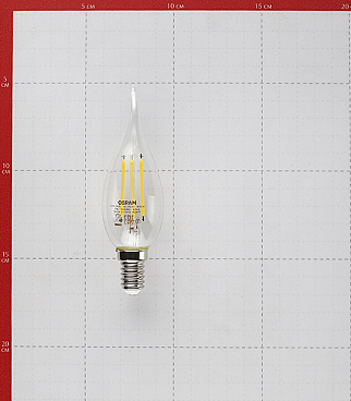 Лампа светодиодная филаментная Osram E14  4000К 5 Вт 600 Лм 220-230 В свеча на ветру прозрачная