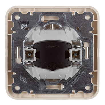 Выключатель Makel Mimoza двухклавишный встраиваемый бежевый с подсветкой (25023)