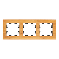 Рамка Systeme Electric AtlasDesign Nature трехместная дерево бамбук (ATN353203)