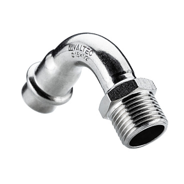 Отвод Valtec d22 мм х 3/4 НР(ш) 90° нержавеющая сталь (VTi.957.I.002205)