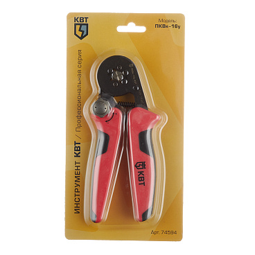 Пресс-клещи КВТ ПКВк-16у для обжима втулочных наконечников 0,25-16 кв.мм (74594)