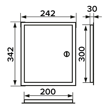 Люк ревизионный Era стальной 200х300 мм врезной с замком