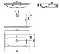 Раковина мебельная 45*90 см, IDEAL 90, цв. белый ID090-00CB00E-0000