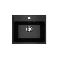 Мойка для кухни Ulgran Practik 49х42х19 см врезная искусственный камень черная оникс