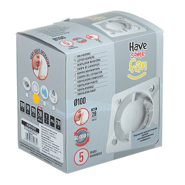 Вентилятор осевой Awenta KW100T без панели с таймером d100 мм белый