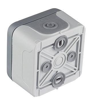 Розетка Legrand Plexo накладная серая со шторками с крышкой (69733)