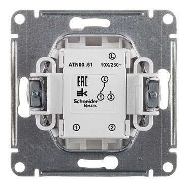 Переключатель Systeme Electric AtlasDesign одноклавишный встраиваемый белый (ATN000161)