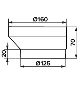 Соединитель для круглых воздуховодов эксцентриковый Era пластиковый d125/160 мм