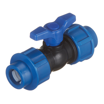 Кран шаровой ПНД компрессионный 20х20 мм