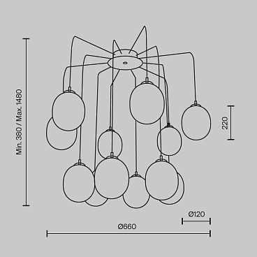 Подвесной светильник Maytoni MOD176PL-12G