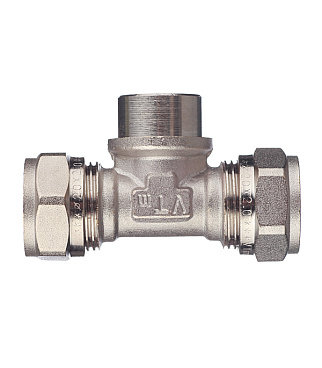 Тройник VALTEC (VTm.332.N.200420) 20 обж(ц) х 1/2 ВР(г) х 20 обж(ц)