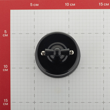 Выключатель Bironi Лизетта двухклавишный накладной черный ретро (B1-202-23)