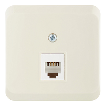 Розетка телефонная Systeme Electric Этюд накладная кремовая (TELA-001K)