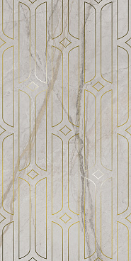 Ифран Декор серый светлый глянцевый обрезной KMD3STA029BR 60x119,5x0,9