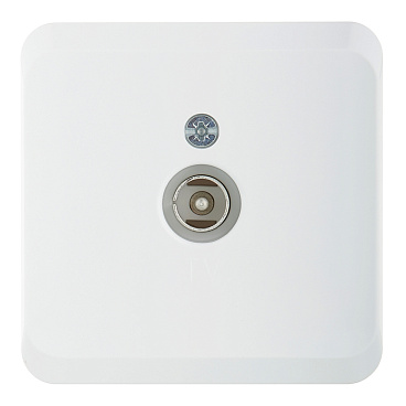 Розетка телевизионная Systeme Electric Этюд накладная белая (TVA-002B)