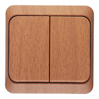 Выключатель Systeme Electric Этюд двухклавишный накладной бук (BA10-002T)