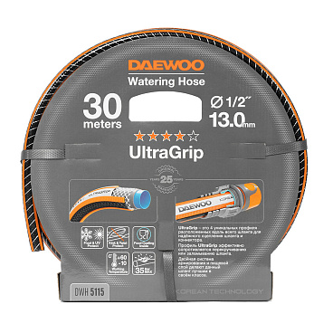 Шланг поливочный 1/2 30 м шестислойный Daewoo UltraGrip Plus ПВХ (DWH 5115)