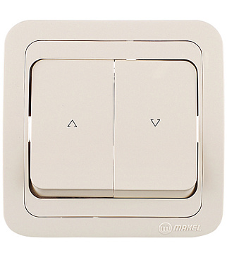 Кнопка управления жалюзи Makel Mimoza встраиваемая бежевая (25041)