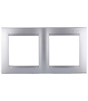 Рамка Simon 15 двухместная алюминий (1500620-033)