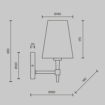 Настенный светильник (бра) Maytoni H001WL-01BS