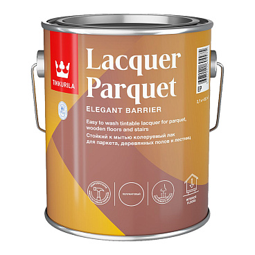 Лак алкидно-уретановый паркетный Tikkurila/Tikkivala Lacquer Parquet полуматовый бесцветный 2,7 л