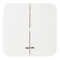 Выключатель Systeme Electric Blanca двухклавишный накладной молочный с подсветкой (BLNVA105112)