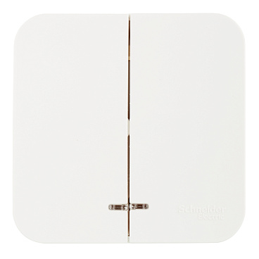 Выключатель Systeme Electric Blanca двухклавишный накладной молочный с подсветкой (BLNVA105112)