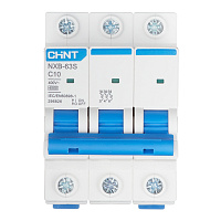 Автоматический выключатель модульный Chint NXB-63S 3P 10А тип C 4,5 кА 400 В (296826 Chint)